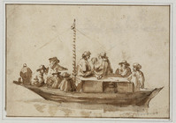 Q+ 036a
<br/>
Trekschuit met passagiers
<br/>
<em>Bisschop, Jan de (1628-1671)</em>
